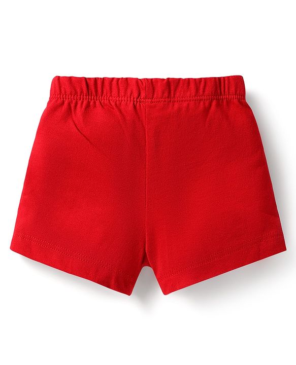 Babyhug 100% Cotton Single Jersey Knit Trunk With Stripes & Animal Print Pack Of 3 - Red Light Blue & Yellow