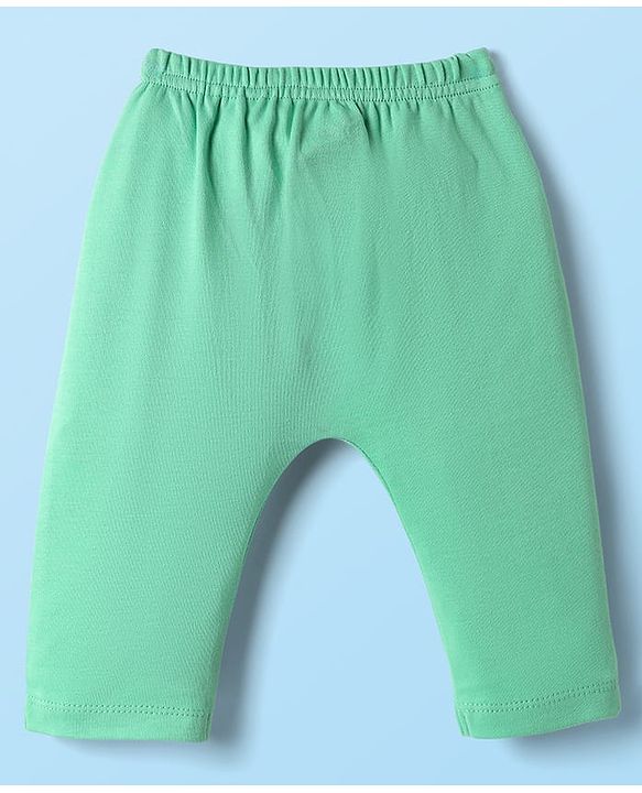 Babyhug Disney Interlock Knit Full Length Diaper Leggings with Mickey & Friends Graphic Pack of 3 - White Yellow & Light Green