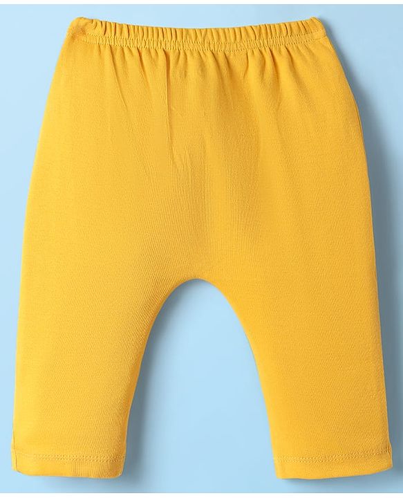 Babyhug Disney Interlock Knit Full Length Diaper Leggings with Mickey & Friends Graphic Pack of 3 - White Yellow & Light Green