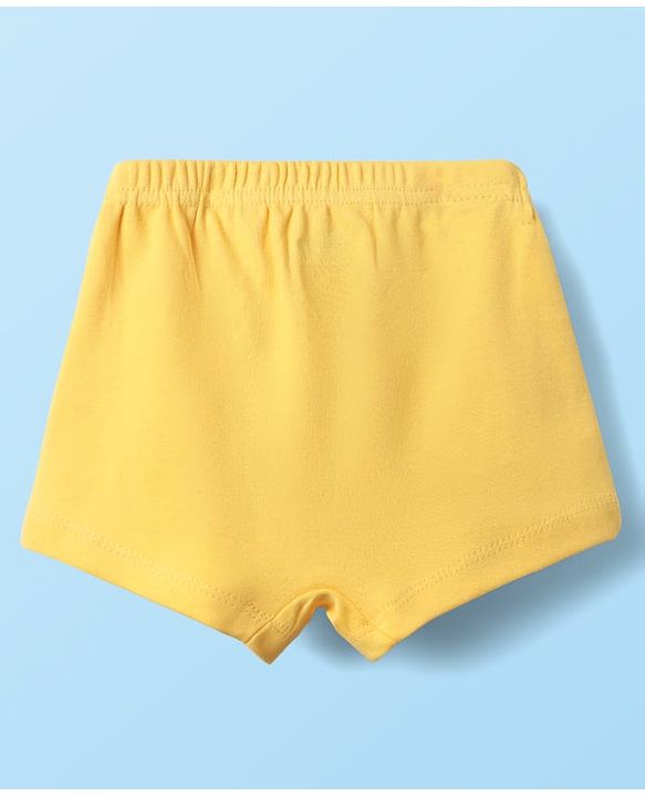Babyhug Disney Single Jersey Knit Trunks With Mickey & Friends Graphics Pack of 3 - Yellow White & Sea Green