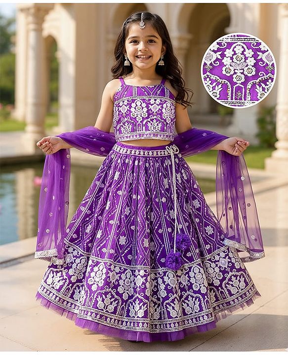 Babyhug Woven Sleeveless Party Frock Polka Dots Foil Print - Plum main image 1