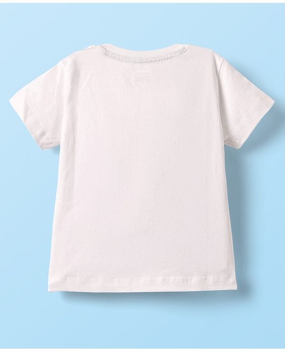 Babyhug Single Jersey Knit Half Sleeves T-Shirt & Shorts Set with Animal Print - White & Green