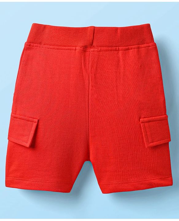 Babyhug Single Jersey Knit Half Sleeves T-Shirt & Shorts Set with Nautical Theme Print - Red