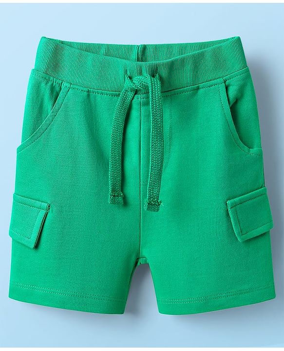 Babyhug Single Jersey Knit Half Raglan Sleeves T-Shirt & Shorts Set With Dino Print - White & Green