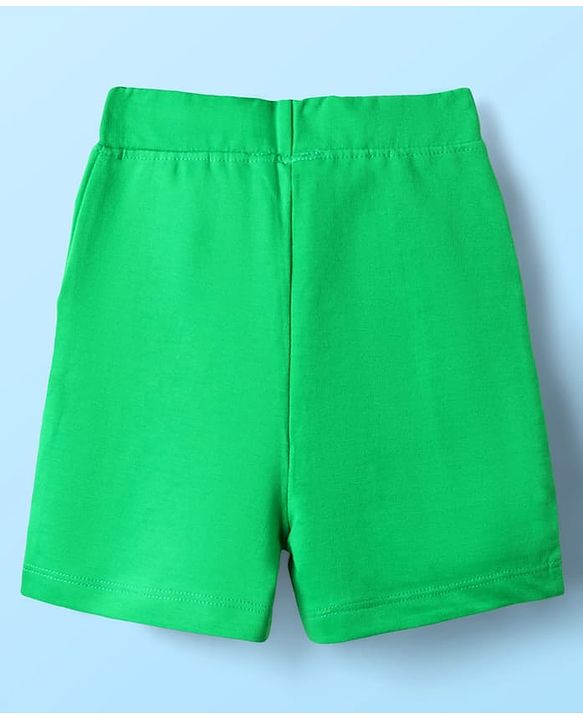 Babyhug Single Jersey Knit Sleeveless Tank T-Shirt & Shorts With Alphabet Print - Green & White