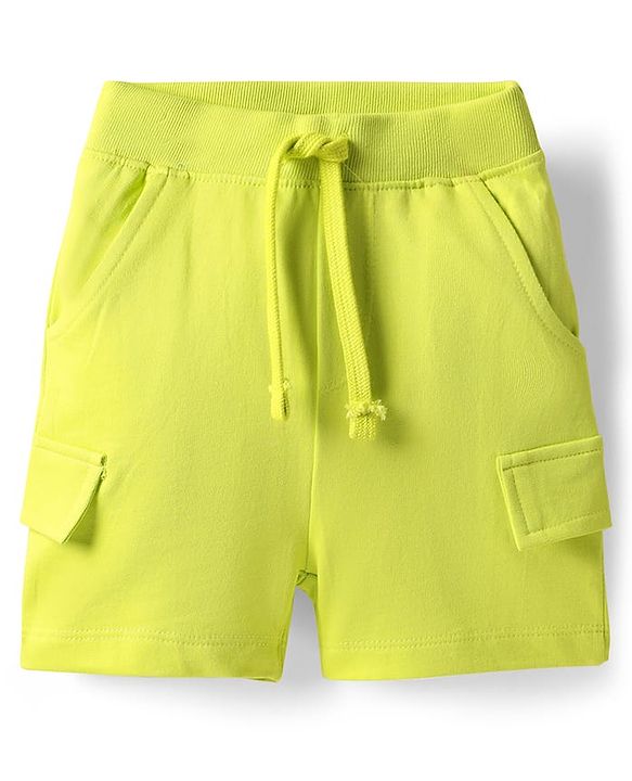 Babyhug Single Jersey Knit Sleeveless Tank T-Shirt & Shorts Set with Coconut Tree Print - Blue & Limegreen