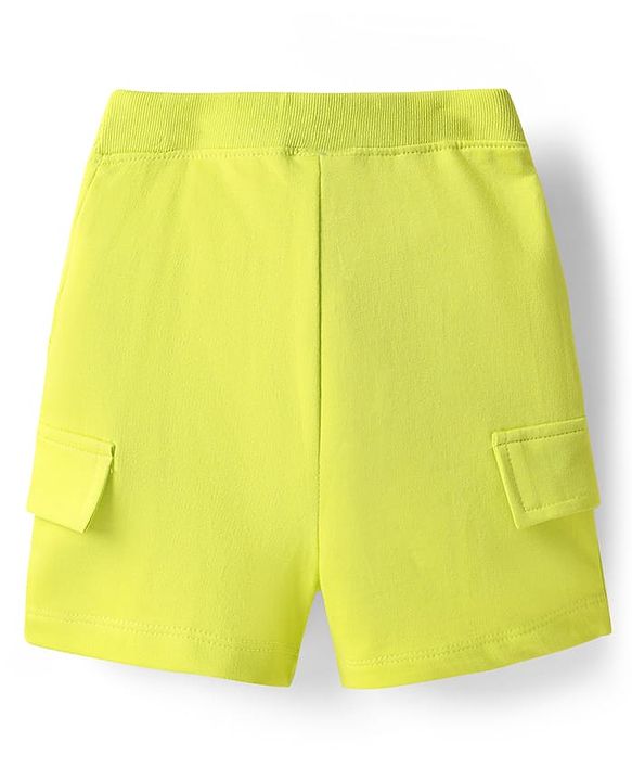 Babyhug Single Jersey Knit Sleeveless Tank T-Shirt & Shorts Set with Coconut Tree Print - Blue & Limegreen