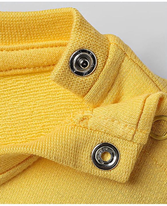 Babyhug Cotton Knit Half Sleeves T-Shirt with Cherry Print - Yellow