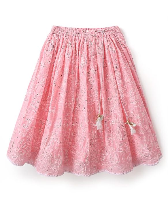 Babyhug Woven Embroidered Lehenga Choli Set With Full Sleeves Jacket - Pink