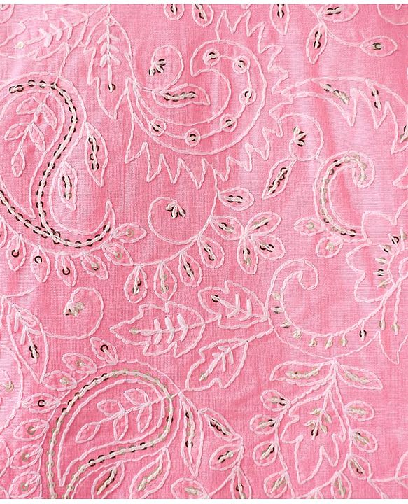 Babyhug Woven Embroidered Lehenga Choli Set With Full Sleeves Jacket - Pink
