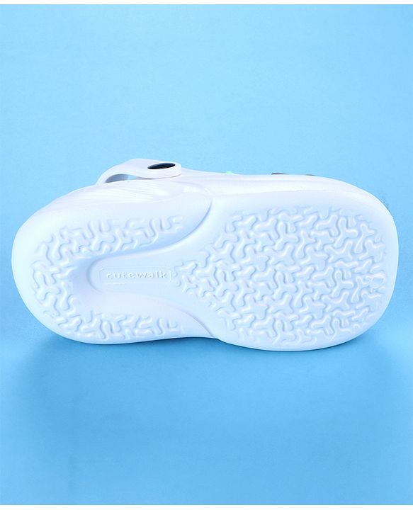 Cute Walk by Babyhug Clogs with Backstrap with Butterfly Appliques - Whiite
