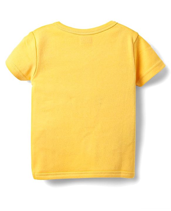 Babyhug 100% Cotton Knit Half Sleeves Striped & Animal Printed Front Open jhablas Pack of 3 - Yellow & White