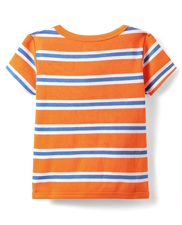 Babyhug 100% Cotton Front Open Half Sleeves jhabla With Vehicles Print & Stripes Pack Of 3 - Blue Orange & Yellow