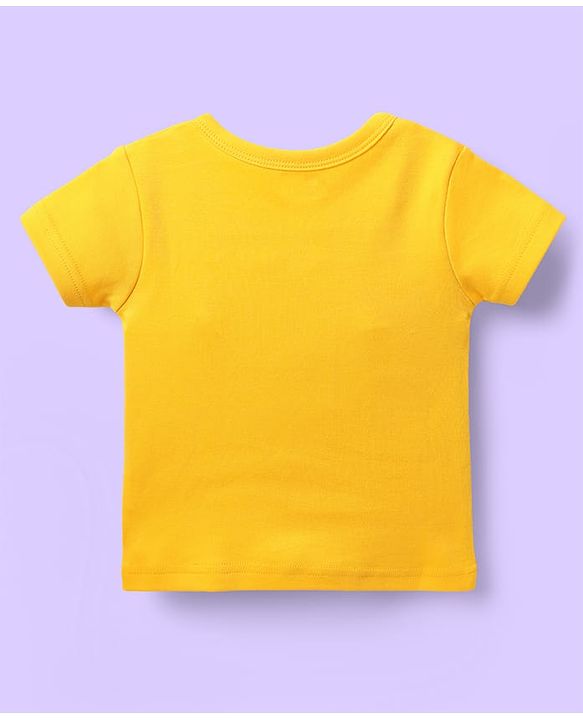 Babyhug 100% Cotton Antibacterial Half Sleeves Front Open jhabla With Stripes & Animal Print Pack Of 3 - Yellow & White