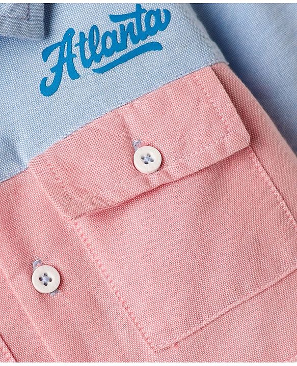 Babyhug Cotton Woven Half Sleeves Shirt With Cut & Sew - White