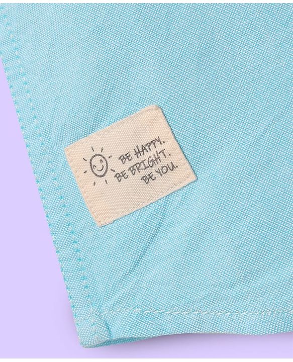 Babyhug Cotton Woven Half Sleeves Shirt With Cut & Sew - White