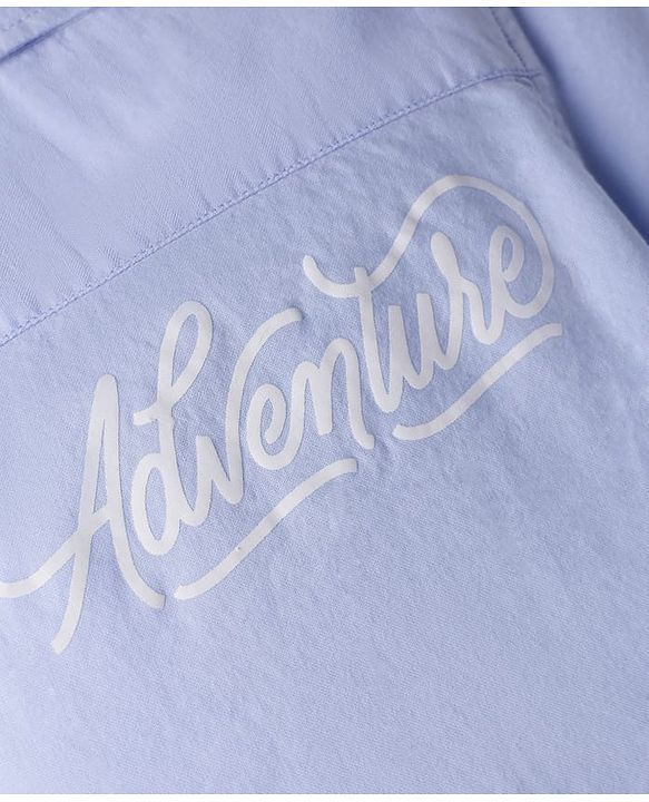 Babyhug Cotton Woven Half Sleeves Solid  Shirt - Light Blue