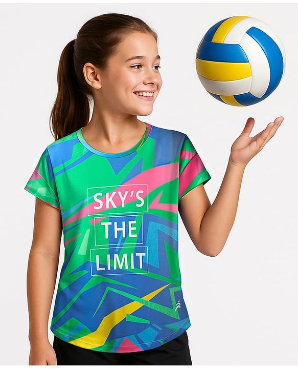 Pine Active Half Sleeves T-Shirt With Abstract Print - Blue