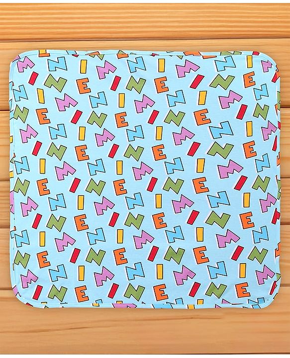 Babyhug Disney 100% Cotton Hooded Towels With Minnie Mouse & Family Graphics   L 79 x B 80 cm Pack Of 2 -Turquoise & White