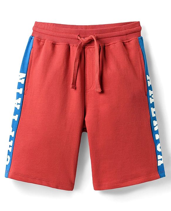 Pine Kids Marvel Single Jersey Knit Half Sleeves Drop Shoulder Cut & Sew Short Sets With Avengers Graphic - Red & Blue