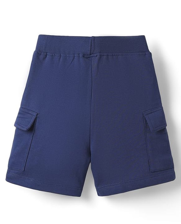 Babyhug Single Jersey Knit Half Sleeves Shirt & Shorts with Tropical Print - Navy Blue