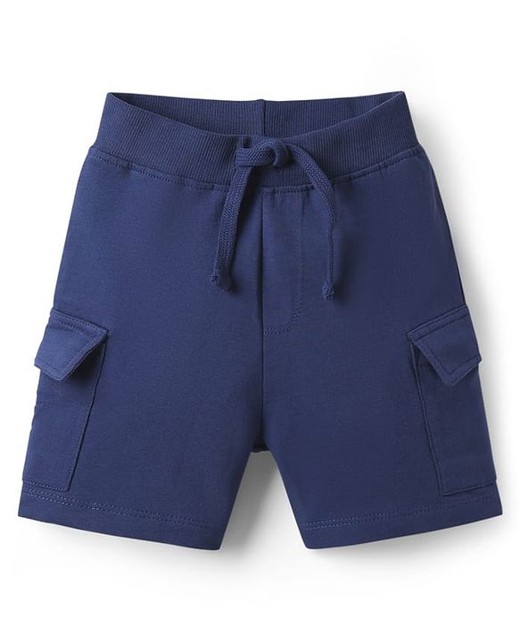 Babyhug Single Jersey Knit Half Sleeves Shirt & Shorts with Tropical Print - Navy Blue