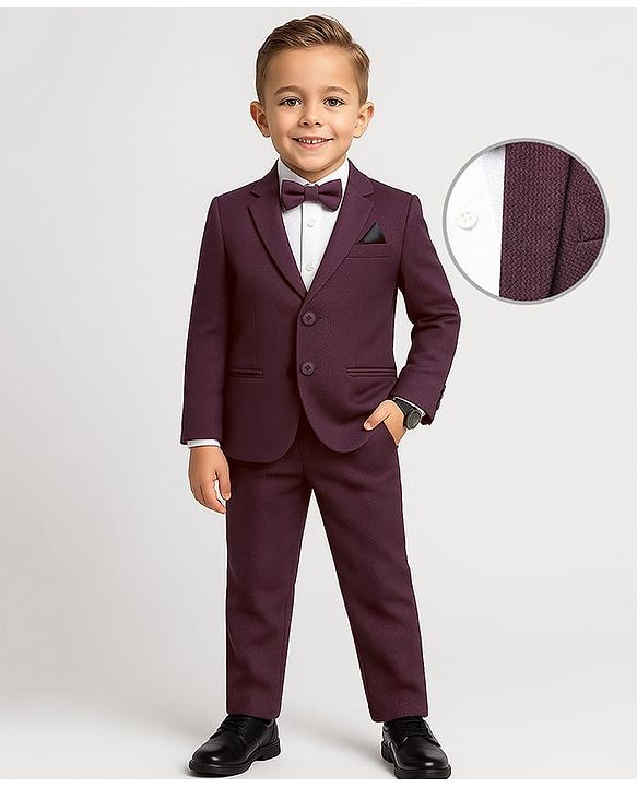 Babyhug Full Sleeves Solid Party Suit with Bow - Light Blue main image 1