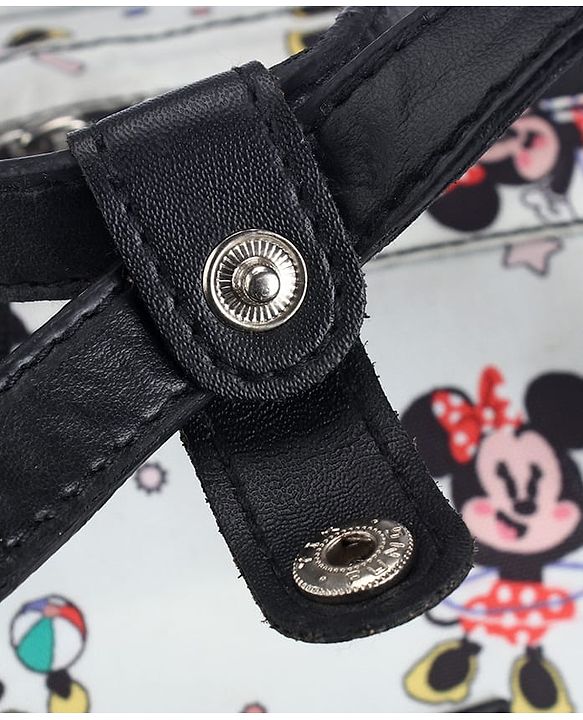 Babyhug Disney Mickey & Friends Classic Charm Smart Diaper Backpack - Off-White| Adjustable Shoulder Strap| Insulated Bottle Pouches| Smart Bottom Zipper| Wipes Dispenser| Wide Fish-mouth Opening