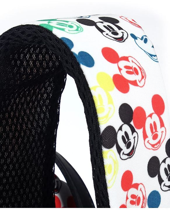 Babyhug Disney Retro Mickey Pop Smart Diaper Backpack - White| Adjustable Padded Shoulder Strap| Insulated Bottle Pouches| Wipes Dispenser| Wide opening| Anti-theft Back Pouch
