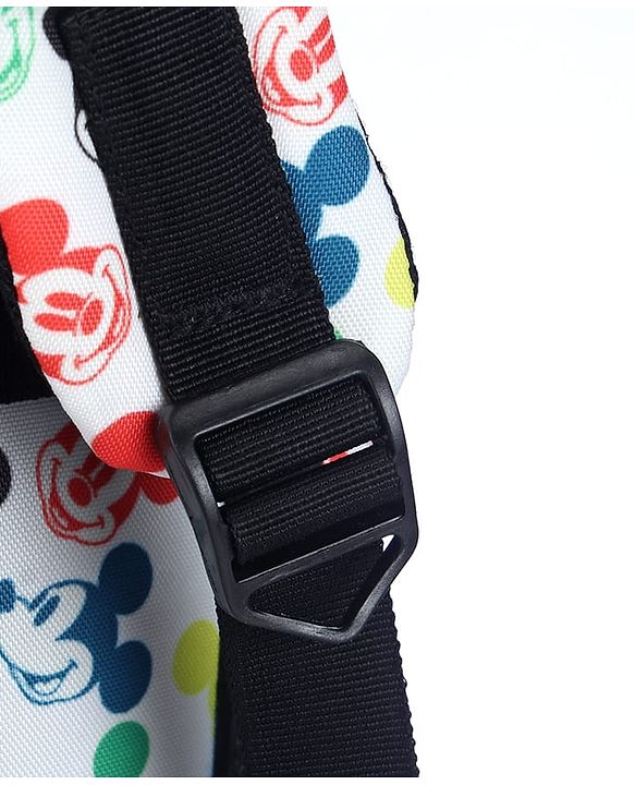 Babyhug Disney Retro Mickey Pop Smart Diaper Backpack - White| Adjustable Padded Shoulder Strap| Insulated Bottle Pouches| Wipes Dispenser| Wide opening| Anti-theft Back Pouch