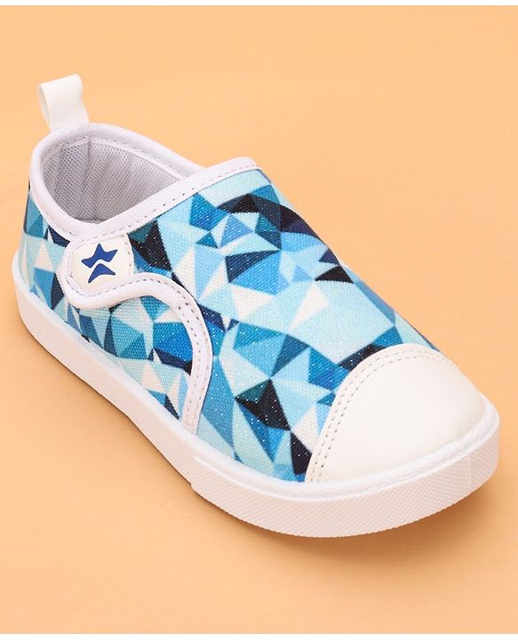 Cute Walk by Babyhug Casual Shoes with Velcro Closure Geometric Print - Sky  Blue