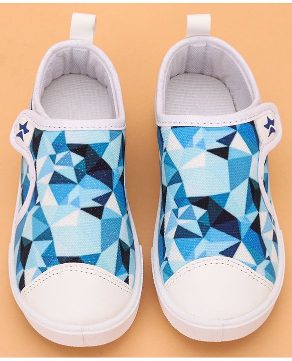 Cute Walk by Babyhug Casual Shoes with Velcro Closure Geometric Print - Sky  Blue