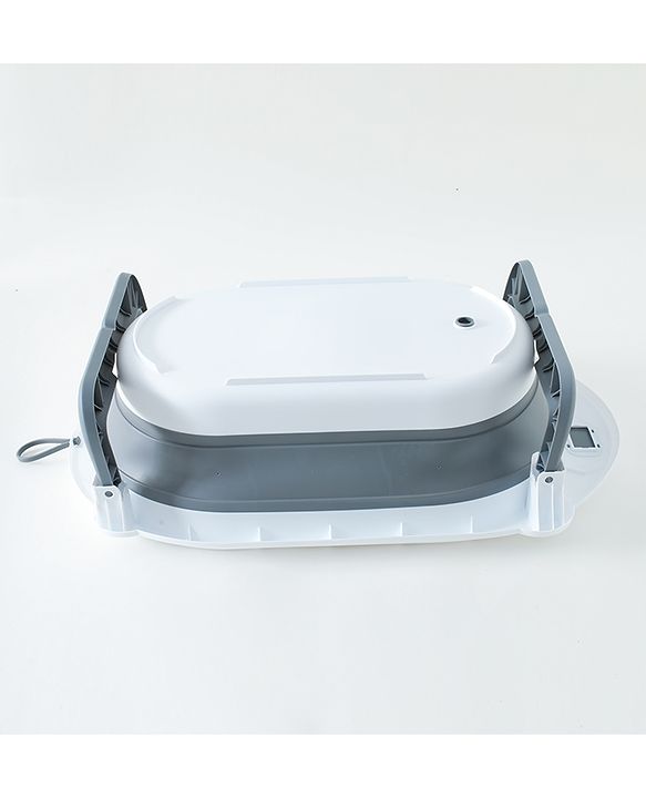 Babyhug Foldable Baby Bath Tub with Drain Plug - Grey