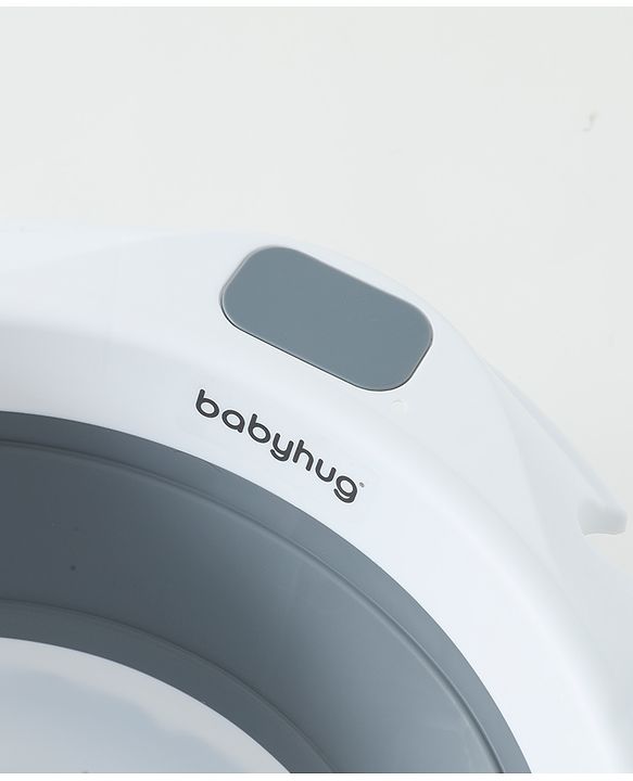 Babyhug Foldable Baby Bath Tub with Drain Plug - Grey