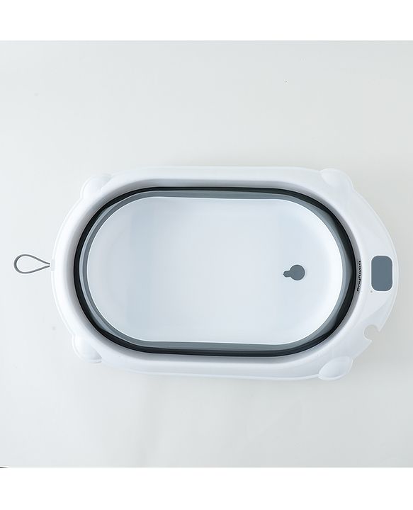 Babyhug Foldable Baby Bath Tub with Drain Plug - Grey