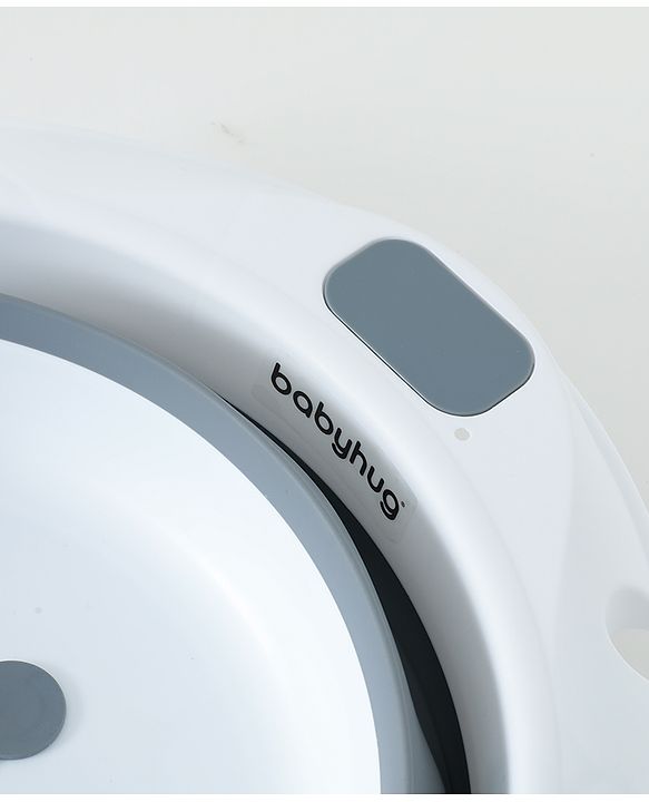 Babyhug Foldable Baby Bath Tub with Drain Plug - Grey