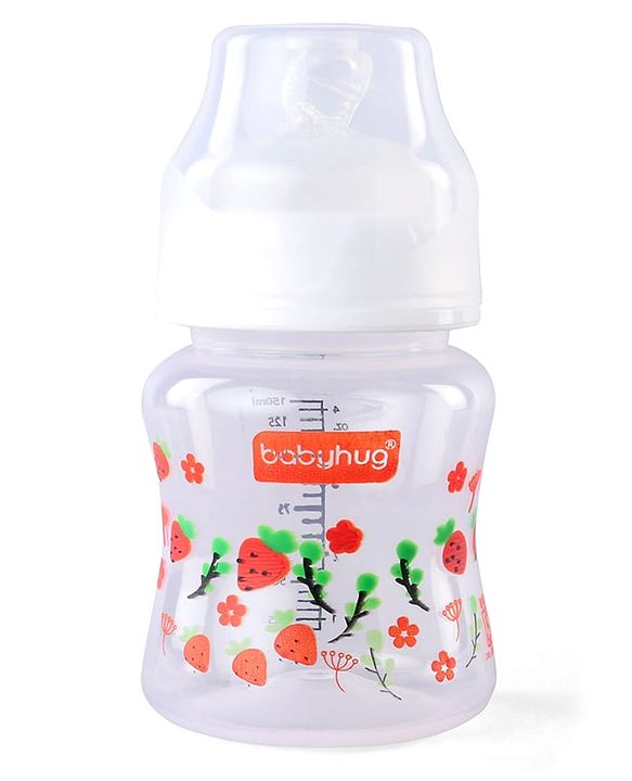 Babyhug Wide Neck Feeding Bottle with Silicone Nipple Dino Print - 250ml| Microwave and Sterilizer Safe| BPA Free| Easy to Clean & Hygienic| Measuring Scale| Anti-colic| Leak Proof
