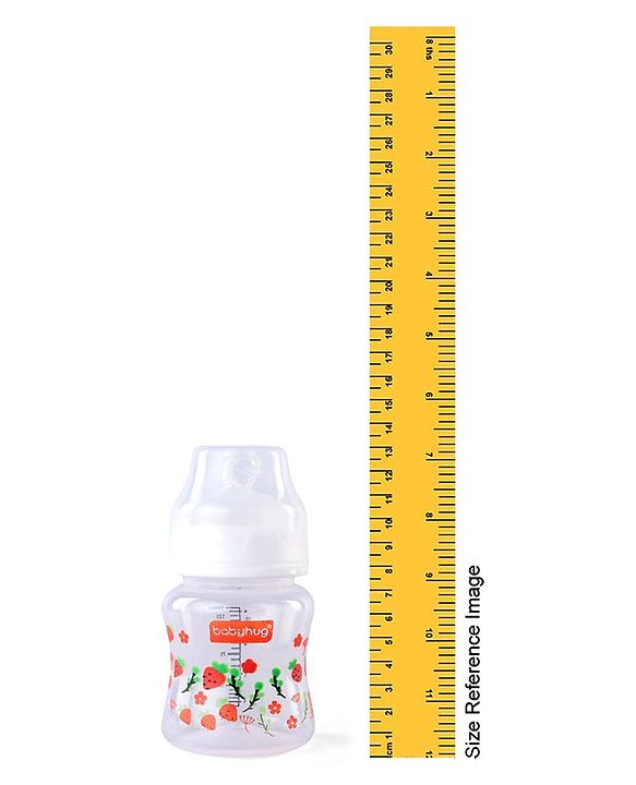 Babyhug Wide Neck Feeding Bottle with Silicone Nipple Dino Print - 250ml| Microwave and Sterilizer Safe| BPA Free| Easy to Clean & Hygienic| Measuring Scale| Anti-colic| Leak Proof