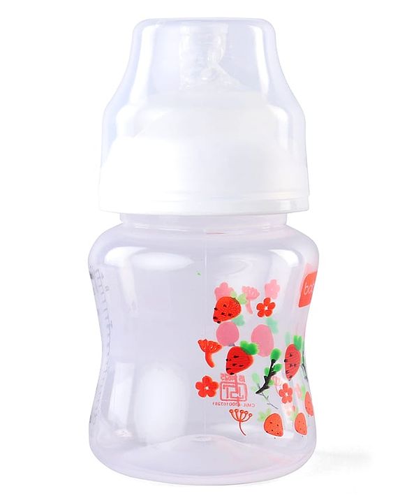 Babyhug Wide Neck Feeding Bottle with Silicone Nipple Dino Print - 250ml| Microwave and Sterilizer Safe| BPA Free| Easy to Clean & Hygienic| Measuring Scale| Anti-colic| Leak Proof