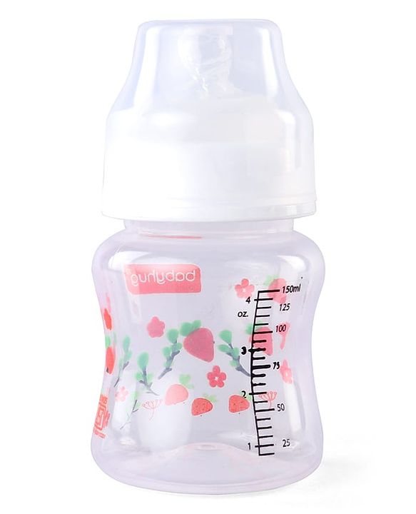 Babyhug Wide Neck Feeding Bottle with Silicone Nipple Dino Print - 250ml| Microwave and Sterilizer Safe| BPA Free| Easy to Clean & Hygienic| Measuring Scale| Anti-colic| Leak Proof