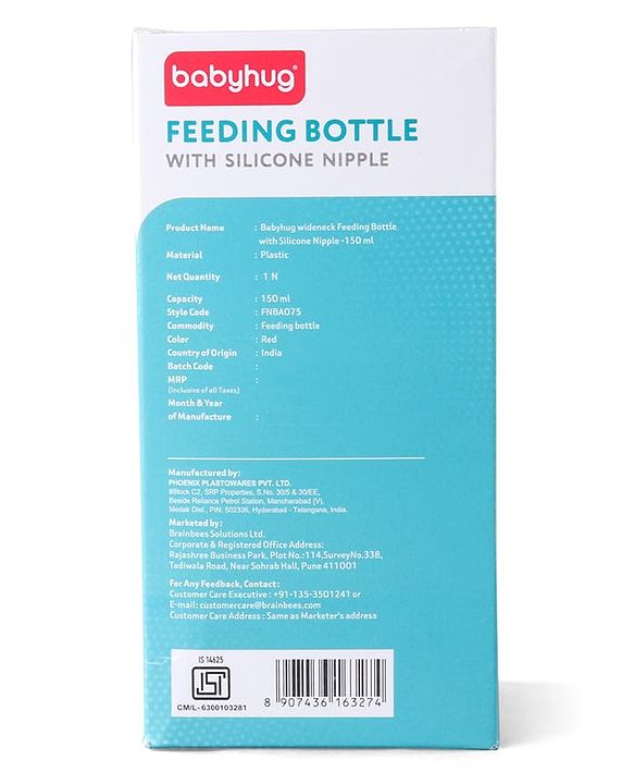 Babyhug Wide Neck Feeding Bottle with Silicone Nipple Dino Print - 250ml| Microwave and Sterilizer Safe| BPA Free| Easy to Clean & Hygienic| Measuring Scale| Anti-colic| Leak Proof