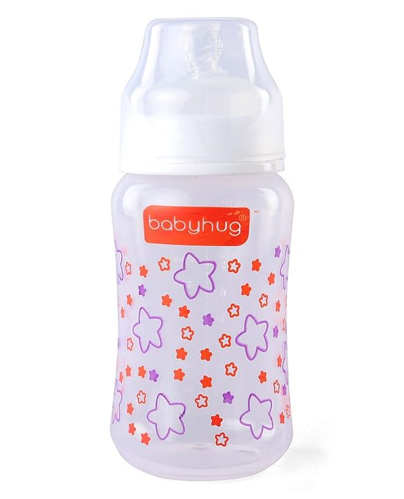 Babyhug Wide Neck Feeding Bottle with Silicone Nipple Dino Print - 250ml| Microwave and Sterilizer Safe| BPA Free| Easy to Clean & Hygienic| Measuring Scale| Anti-colic| Leak Proof