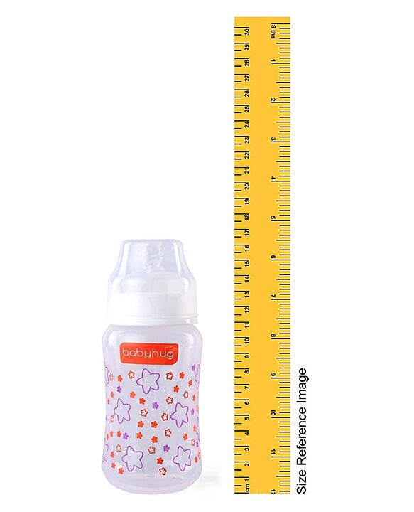 Babyhug Wide Neck Feeding Bottle with Silicone Nipple Dino Print - 250ml| Microwave and Sterilizer Safe| BPA Free| Easy to Clean & Hygienic| Measuring Scale| Anti-colic| Leak Proof