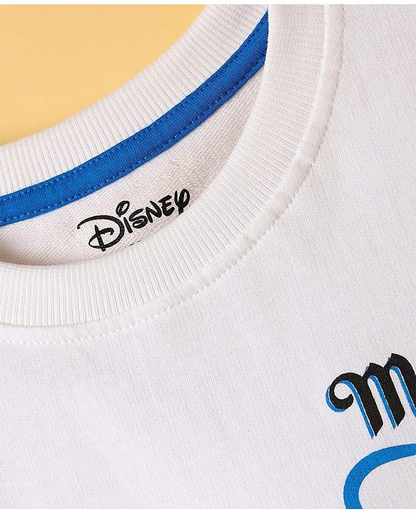Pine Kids Disney Terry Knit Oversized Drop Shoulder Half Sleeves T-Shirt With Front And Back Aladin Graphics - White