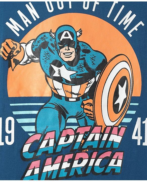 Pine Kids Marvel Single Jersey Knit Half Sleeves Oversize Drop Shoulder T-Shirt With Avengers Graphics Pack Of 3- White Blue & Yellow