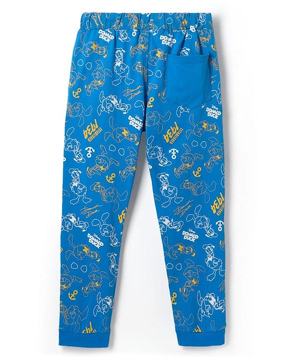 Pine Kids Disney Single Jersey Knit Full Sleeves Night Suit With Donald Duck Graphics - Blue
