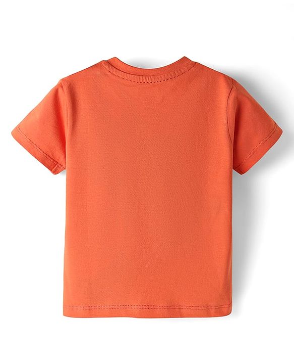 Babyhug Cotton Knit Half Sleeves Night Suit With Money Print - Orange