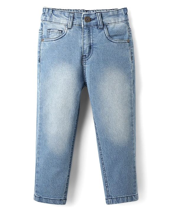 Babyhug Cotton Woven Full Sleeves Printed Shirt & Denim Jeans Set - Blue