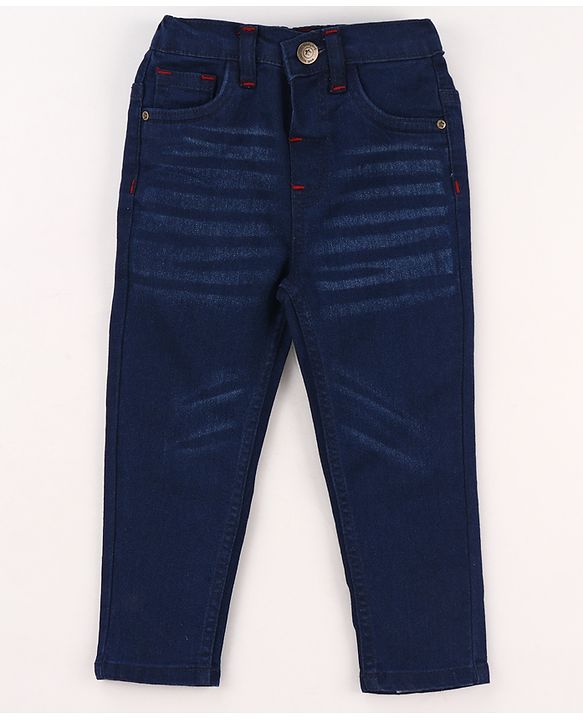 Babyhug Cotton Woven Full Sleeves Printed Shirt & Denim Jeans Set - Blue