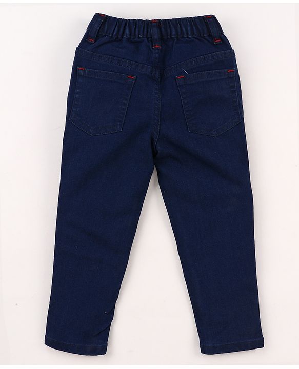 Babyhug Cotton Woven Full Sleeves Printed Shirt & Denim Jeans Set - Blue